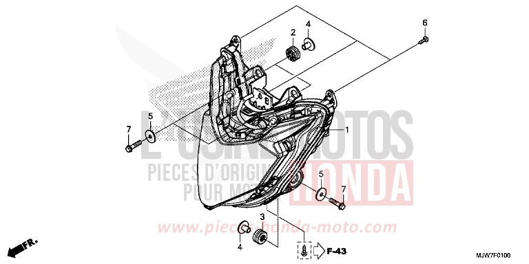 PROJECTEUR de CB500F ROSS WHITE (NH196) de 2016