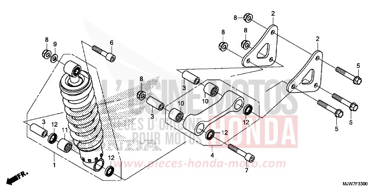 COUSSIN ARRIERE de CB500F ROSS WHITE (NH196) de 2016