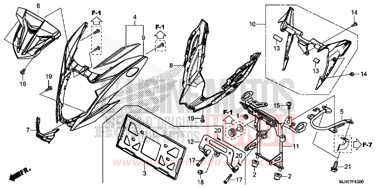 CAPOT AVANT de CB500F ROSS WHITE (NH196) de 2016