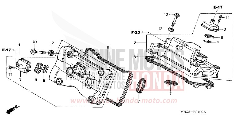 COUVERCLE DE CULASSE de VFR800F ACCURATE SILVER METALLIC (NH146) de 2001
