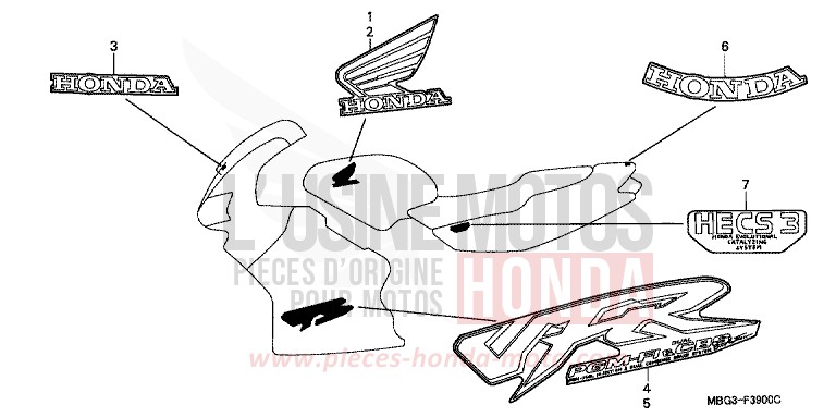MARQUE (1) de VFR800F PEARL PRISM BLACK (NH418) 1999