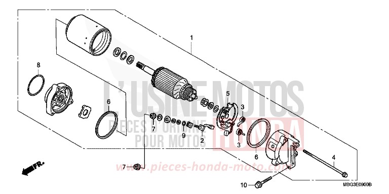 MOTEUR DE DEMARRAGE de VFR800F CANDY TAHITIAN BLUE (PB215) 2000