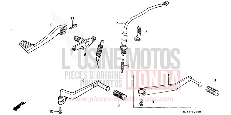 PEDALE DE FREIN/PEDALE DE CHANGEMENT de VFR750F GRANITE BLUE METALLIC-U (PB184MU) de 1987