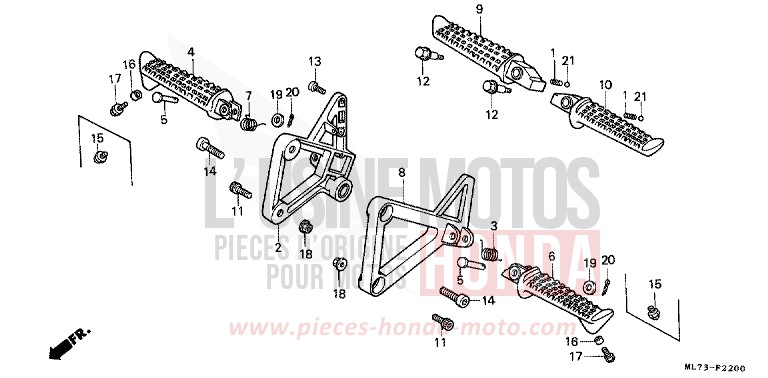 MARCHE (1) de VFR750F GRANITE BLUE METALLIC-U (PB184MU) de 1987