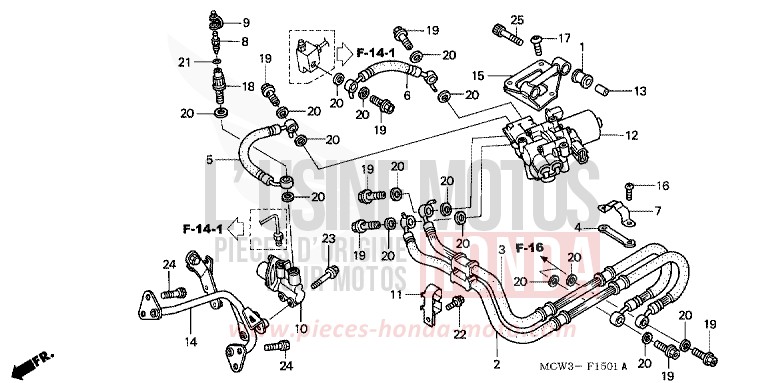 DURITE FREIN ARRIERE (VFR800A) de VFR800F FORCE SILVER METALLIC (NH411) 2003