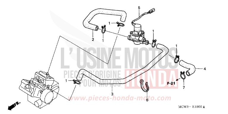VALVE COMMANDE INJECTION D'AIR de VFR800F PEARL HERON BLUE (PB332) 2004