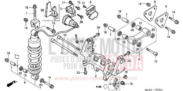 COUSSIN ARRIERE (VFR800A) de VFR800F PEARL HERON BLUE (PB332) 2004