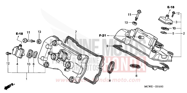 COUVERCLE DE CULASSE de VFR800F SWORD SILVER METALLIC (NHA95) 2009