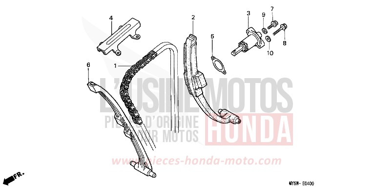 CHAINE A CAMES/TENDEUR de CB500F RADIANT RED METALLIC (R218K) de 1999