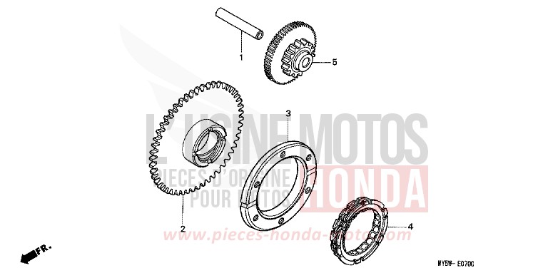 EMBRAYAGE DE DEMARRAGE de CB500F RADIANT RED METALLIC (R218K) de 1999