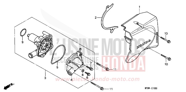 POMPE A EAU de CB500F RADIANT RED METALLIC (R218K) de 1999