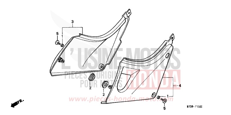 COUVERCLE LATERAL de CB500F RADIANT RED METALLIC (R218K) de 1999