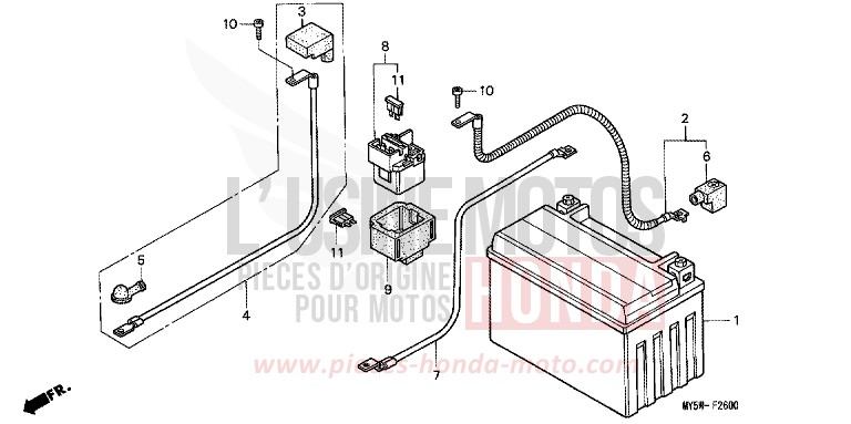 BATTERIE de CB500F RADIANT RED METALLIC (R218K) de 1999