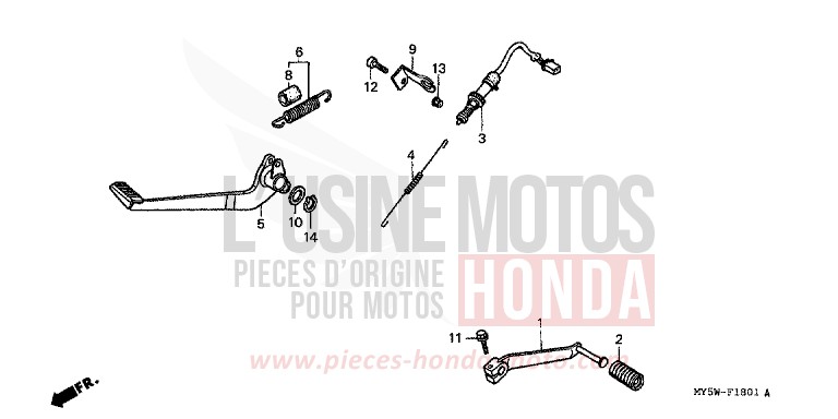 PEDALE (2) de CB500S RADIANT RED METALLIC (R218) 1998