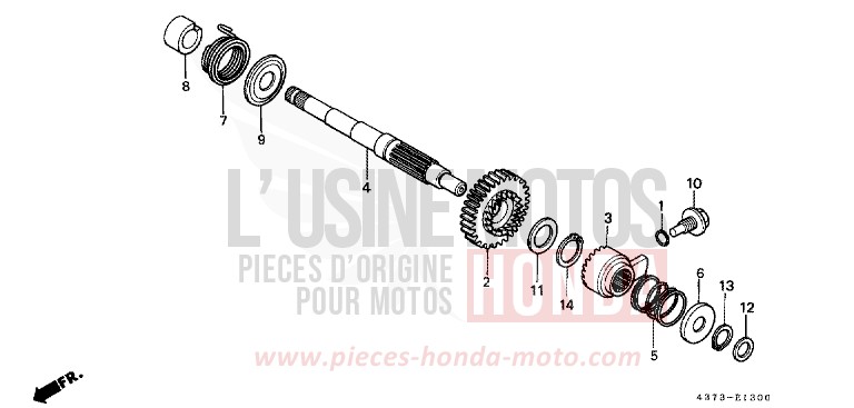 AXE DE KICKSTARTER de XL125S CERAMIC WHITE (NH24) 1987
