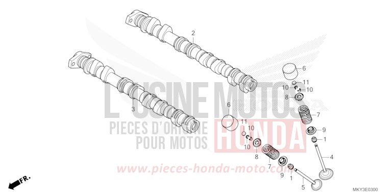 ARBRE A CAMES/SOUPAPE de CB650R MAT GUNPOWDER BLACK METALLIC (NH436) 2023