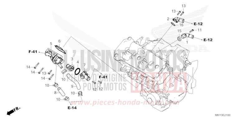 THERMOSTAT de CB650R MAT GUNPOWDER BLACK METALLIC (NH436) 2023