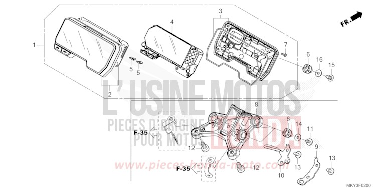 COMPTEUR de CB650R MAT GUNPOWDER BLACK METALLIC (NH436) 2023