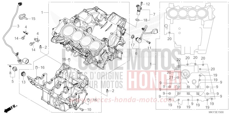 CARTER MOTEUR de CB650R CANDY CHROMOSPHERE RED (R381) 2023