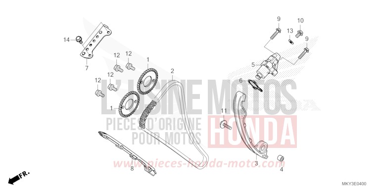 CHAINE A CAMES/TENDEUR de CB650R MAT DIM GRAY METALLIC (NHC34) 2023