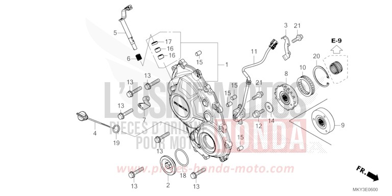 PANNEAU CARTER-MOTEUR D. de CB650R MAT DIM GRAY METALLIC (NHC34) 2023