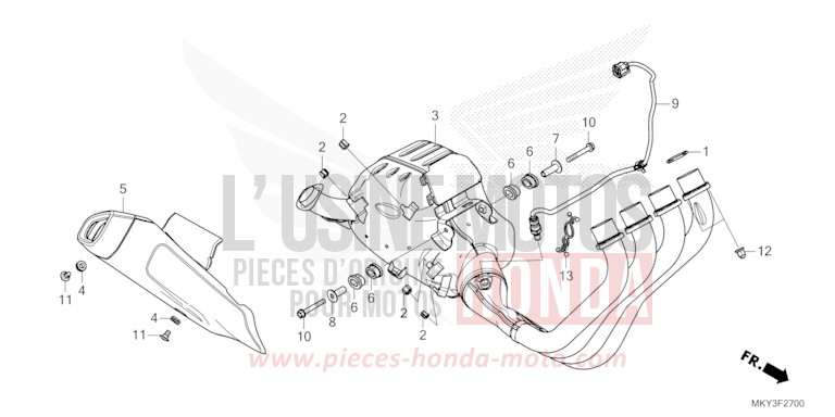 SILENCIEUX D'ECHAPPEMENT de CB650R MAT DIM GRAY METALLIC (NHC34) 2023
