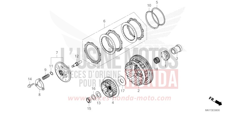 EMBRAYAGE de CB650R MAT JEANS BLUE MATALLIC (PB417) 2023