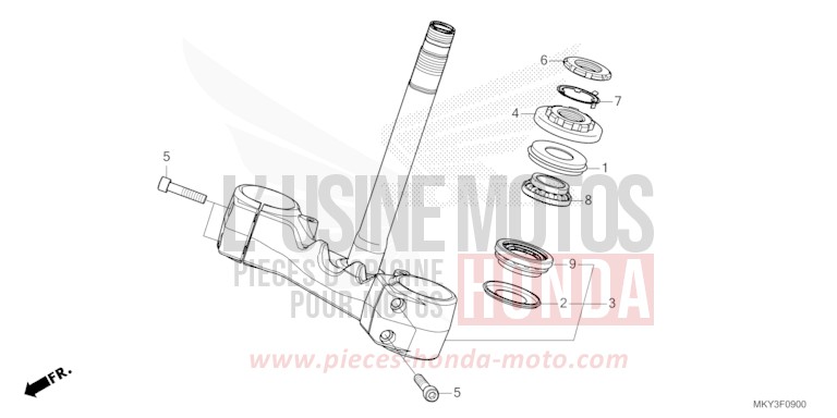 TIGE DE DIRECTION (CB650RA) de CB650R MAT GUNPOWDER BLACK METALLIC (NH436) 2023