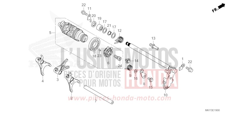 BARILLET DE SELECTION de CB650R MAT DIM GRAY METALLIC (NHC34) 2023