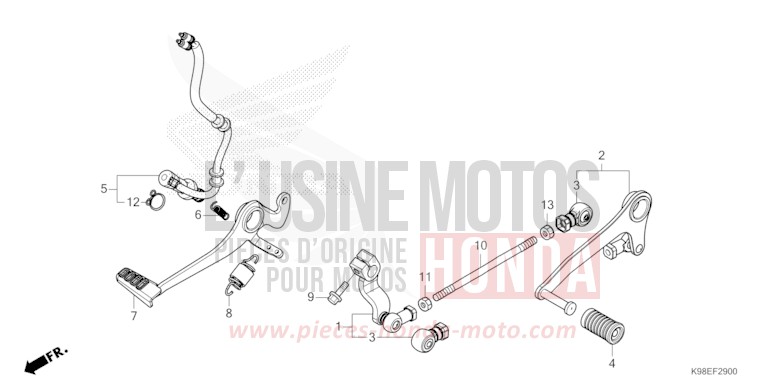 PEDALE de CB125R MAT GUNPOWDER BLACK METALLIC (NH436) 2023
