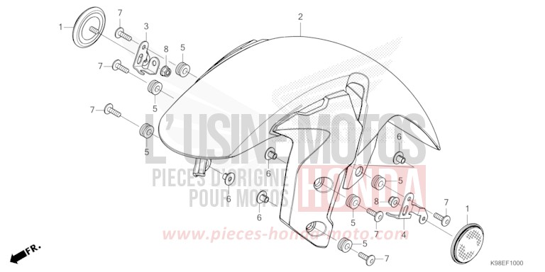 AILE AVANT de CB125R CANDY CHROMOSPHERE RED (R381) 2023