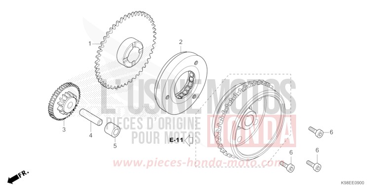 EMBRAYAGE DE DEMARRAGE de CB125R MAT CRYPTON SILVER MATALLIC (NHA40) 2023