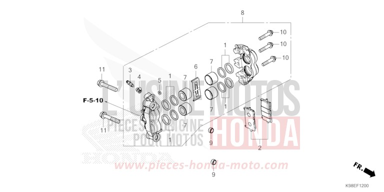 ETRIER DE FREIN AVANT de CB125R MAT CRYPTON SILVER MATALLIC (NHA40) 2023