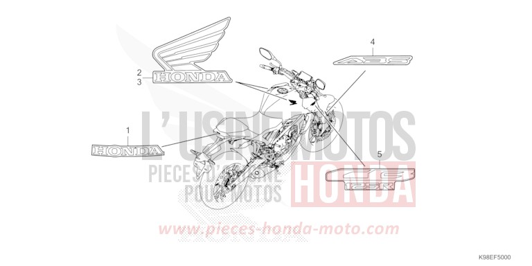 MARQUE de CB125R MAT CRYPTON SILVER MATALLIC (NHA40) 2023