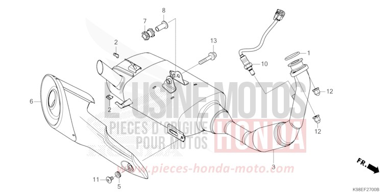 SILENCIEUX D'ECHAPPEMENT de CB125R MAT JEANS BLUE MATALLIC (PB417) 2023