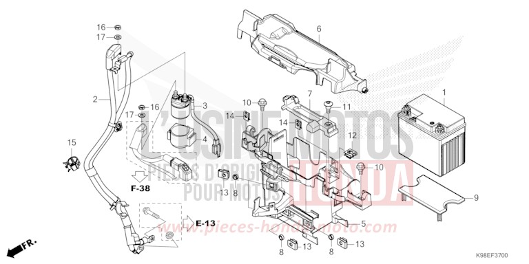 BATTERIE de CB125R MAT JEANS BLUE MATALLIC (PB417) 2023