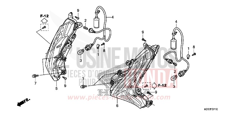 CLIGNOTANT AVANT de SH125 PEARL SIENA RED (R320) 2013