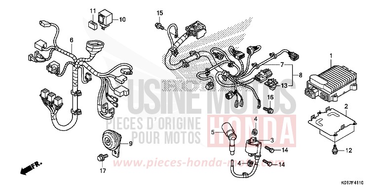 FAISCEAU SECONDAIRE/BOBINE D'ALLUMAGE de SH125 PEARL SIENA RED (R320) 2013