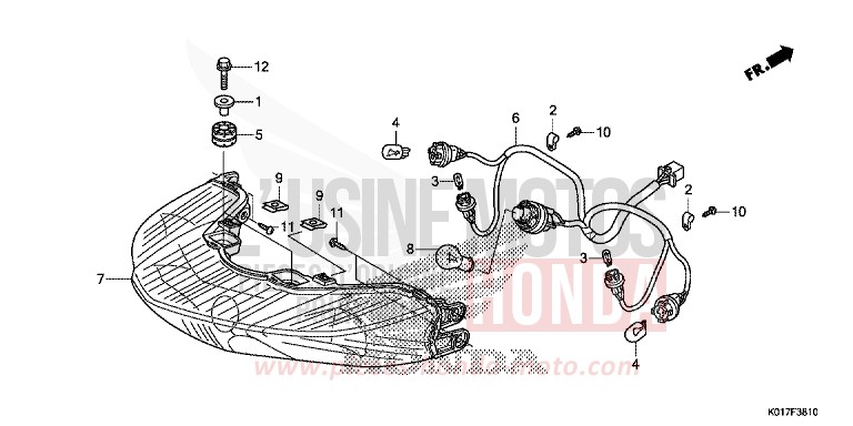 FEUX COMBINES ARRIERE de SH125 PEARL COOL WHITE (NHA16) 2013