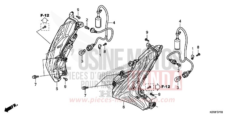 CLIGNOTANT AVANT de SH125 PEARL NIGHTSTAR BLACK (NHA84) 2014