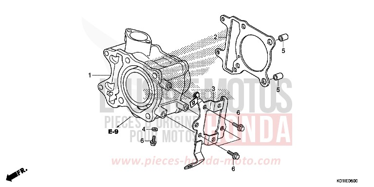 CYLINDRE de SH125 PEARL SIENA RED (R320) de 2014