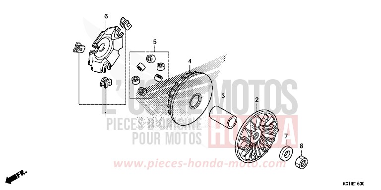 COTE SECONDAIRE de SH125 PEARL SIENA RED (R320) de 2014