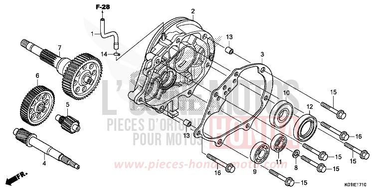 BOITE DE VITESSES de SH125 PEARL SIENA RED (R320) de 2014