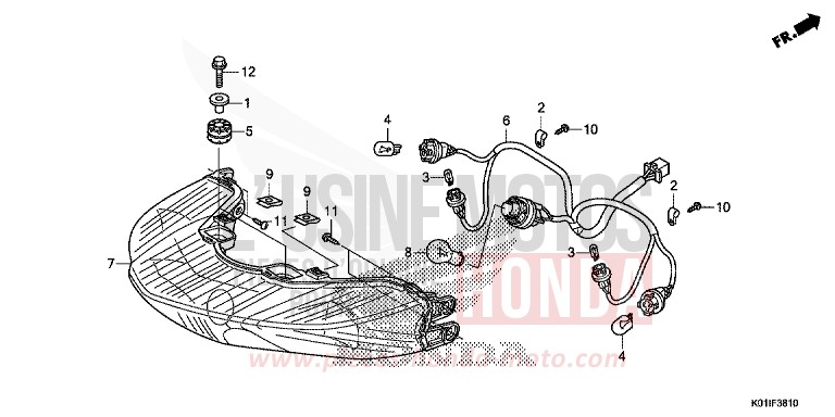 FEUX COMBINES ARRIERE de SH125 PEARL SIENA RED (R320) 2014