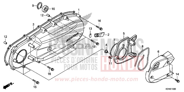 PANNEAU LATERAL GAUCHE de SH125 M00NDUST SILVER METALLIC (NHB29) 2014