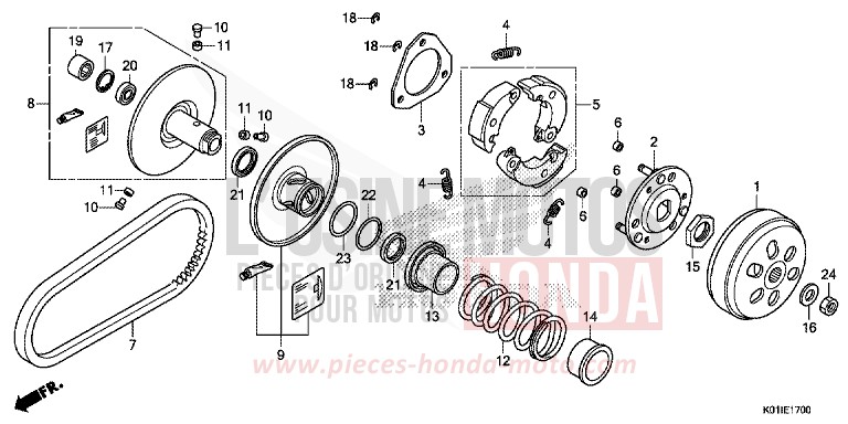 COTE MENE de SH125 M00NDUST SILVER METALLIC (NHB29) 2014