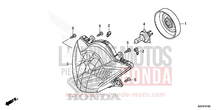 PROJECTEUR de SH125 M00NDUST SILVER METALLIC (NHB29) 2014