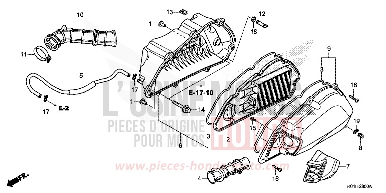 FILTRE A AIR de SH125 PEARL NIGHTSTAR BLACK (NHA84) 2014