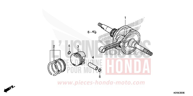 VILEBREQUIN/PISTON de SH125 PEARL SIENA RED (R320) de 2014