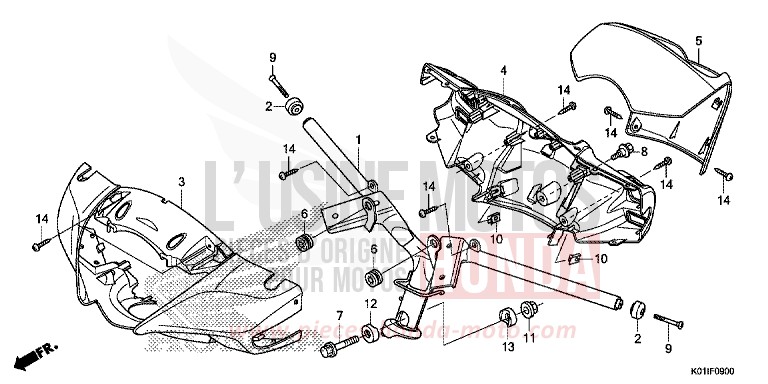 MANETTE DE DIRECTION/REVETEMENT DE GUIDON de SH125 PEARL SIENA RED (R320) de 2014